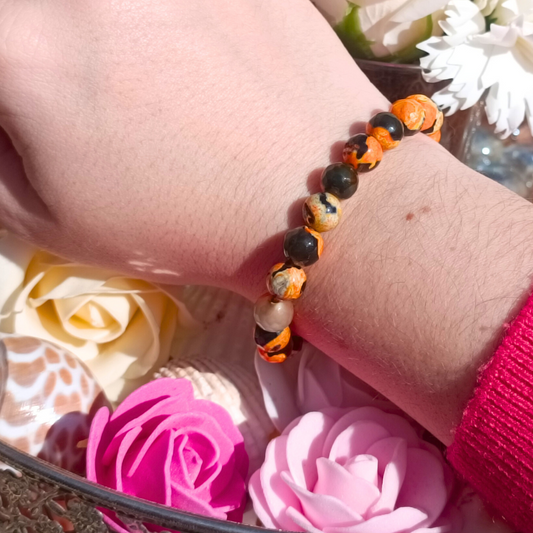 Bracelet boules - Jaspe bourdon - 8mm