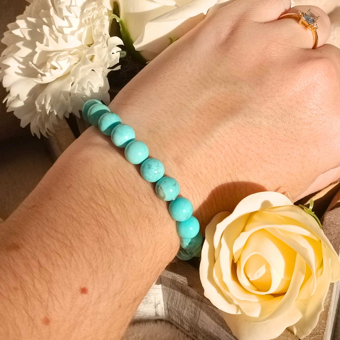 Bracelet boules - Howlite turquoise - 8mm