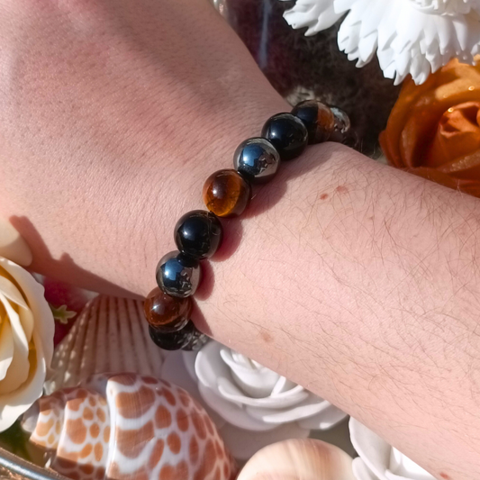 Bracelet boules - Triple protection - 10mm