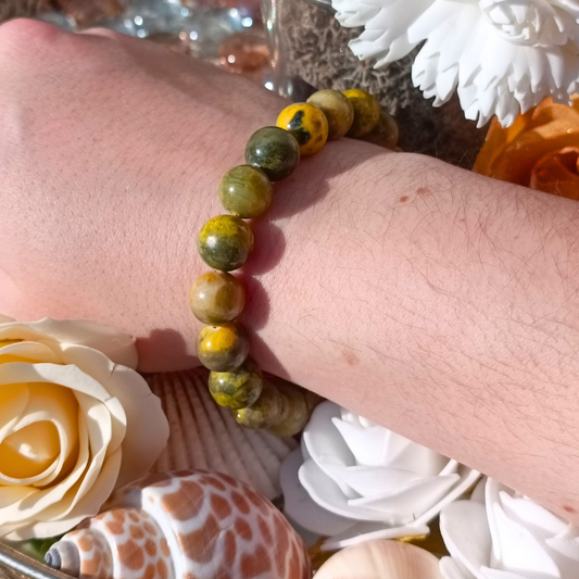 Bracelet boules - Jaspe bumblebee - 10mm