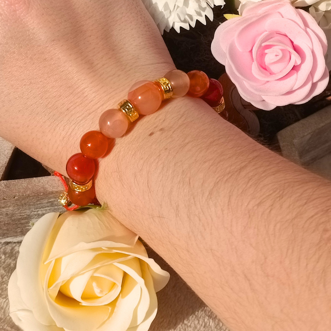 Bracelet artisanal - Cornaline multicolore