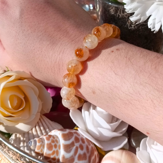 Bracelet boules - Citrine chauffée - 10mm