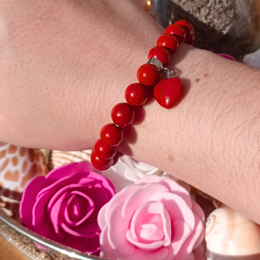 Bracelet gourmette - Jaspe rouge