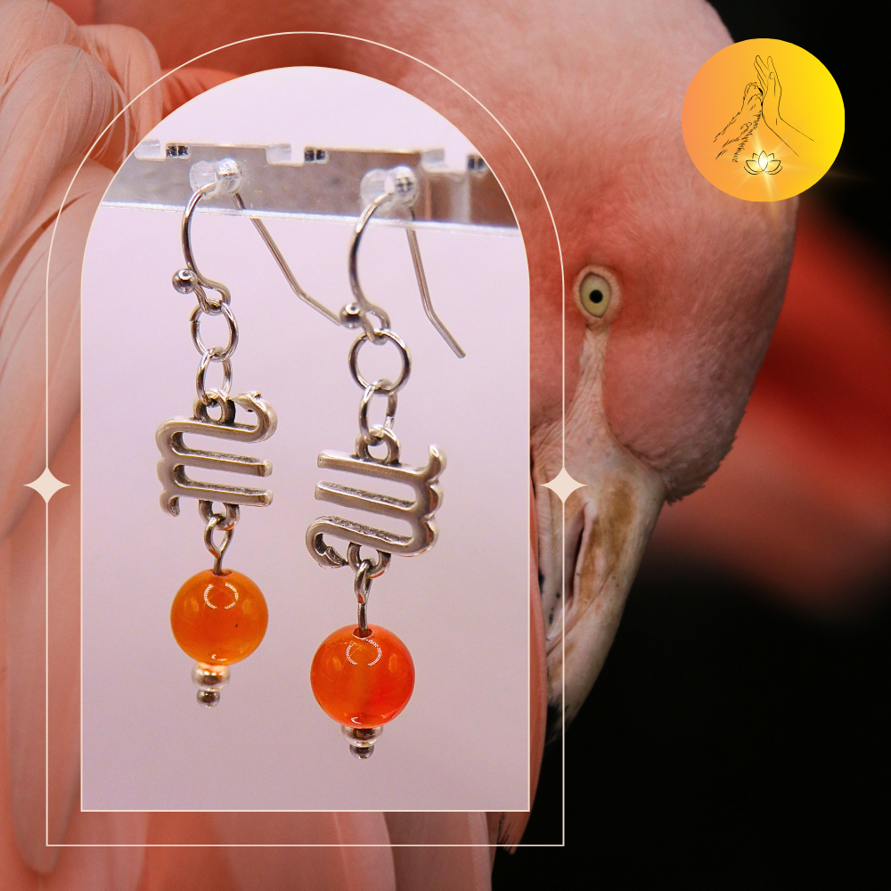 Boucles d'oreilles - Signe astro Scorpion - Cornaline