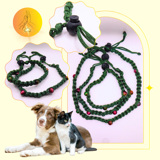 Colliers thérapeutiques - Oeil de tigre rose/vert - Standard