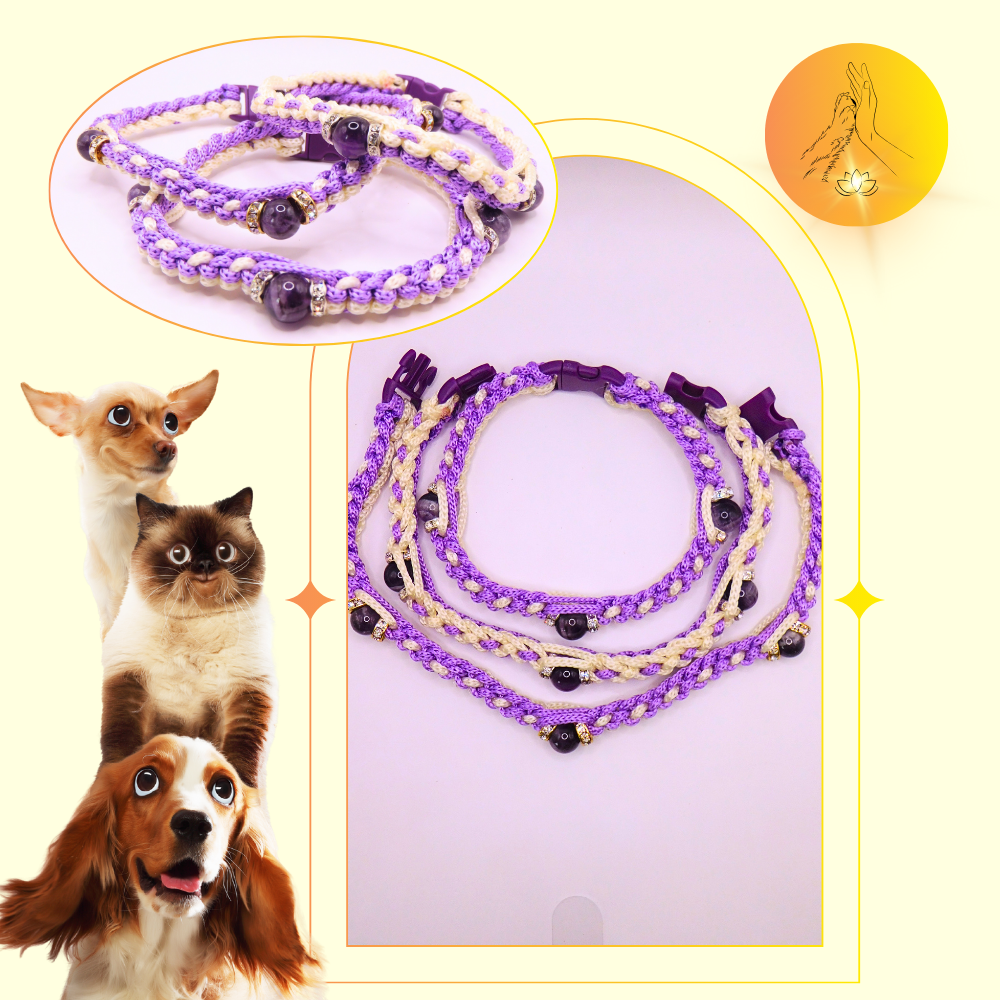 Colliers thérapeutiques - Améthyste rubanée - Strass