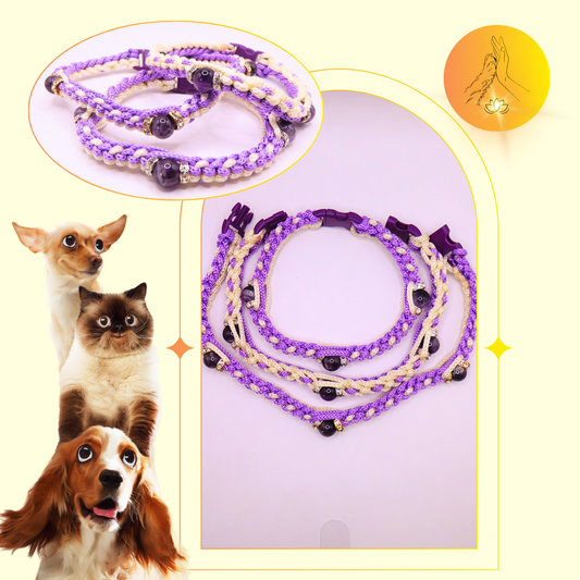 Colliers thérapeutiques - Améthyste rubanée - Strass