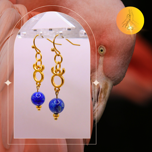 Boucles d'oreilles - Signe astro Taureau - Lapis lazuli