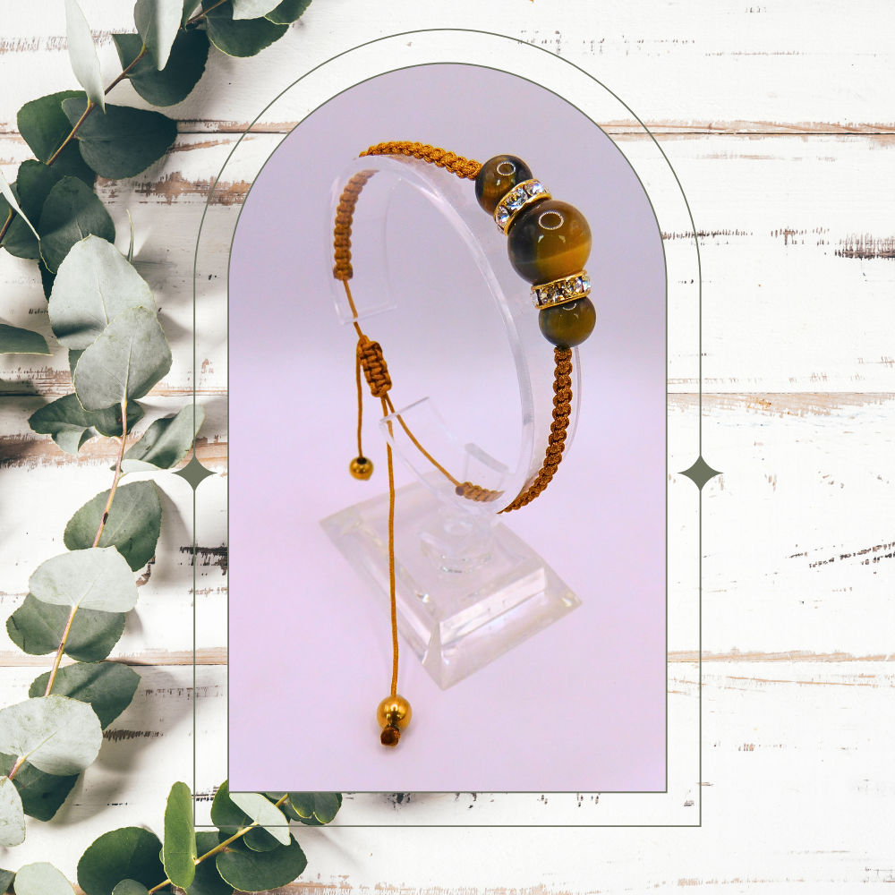 Bracelet artisanal - Oeil de tigre blanc